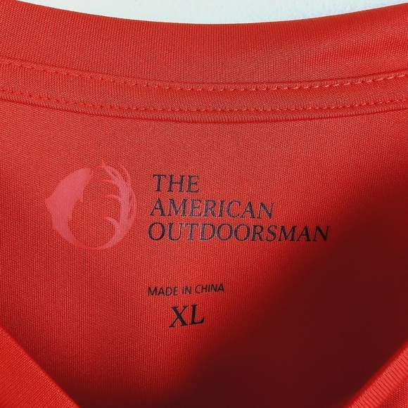 The American Outdoorsman Orange Long Sleeve Fishing Shirt UPF 50 Protection NWT - Picture 5 of 11